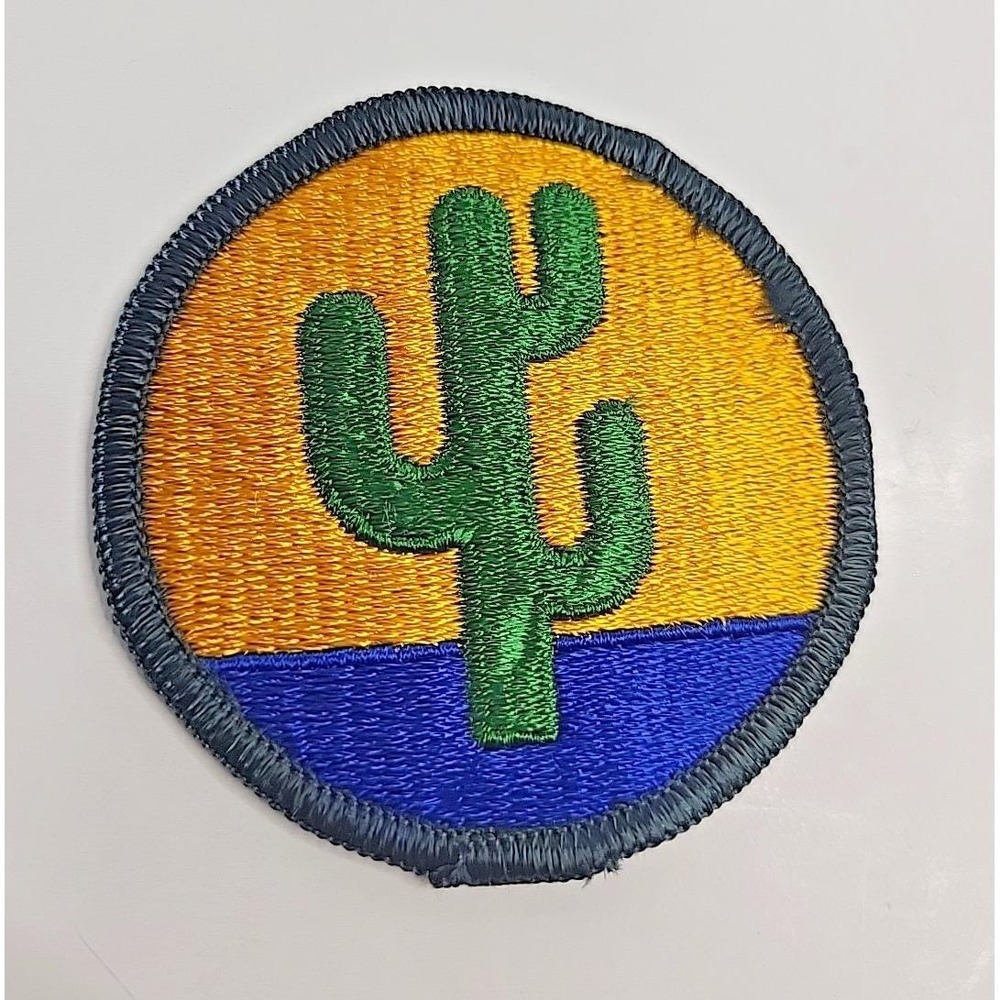 U.S. Military 103rd Infantry Division Patch Insignia Sew On 2.75” Round Cactus